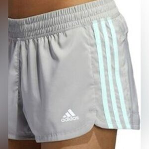 Adidas Women's Gray and Light Blue Athletic Shorts